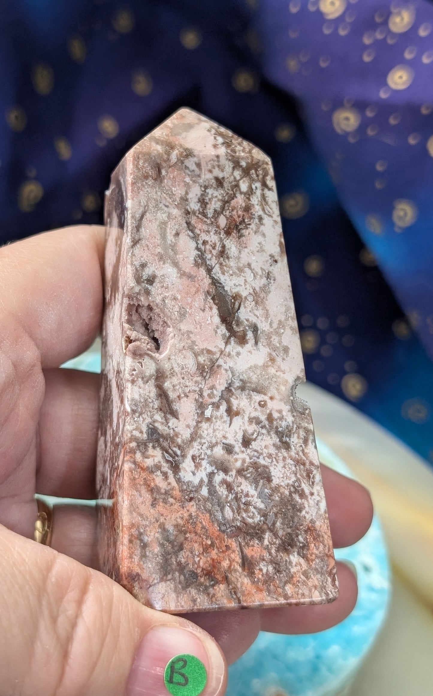 Natural Pink Chalcedony Tower