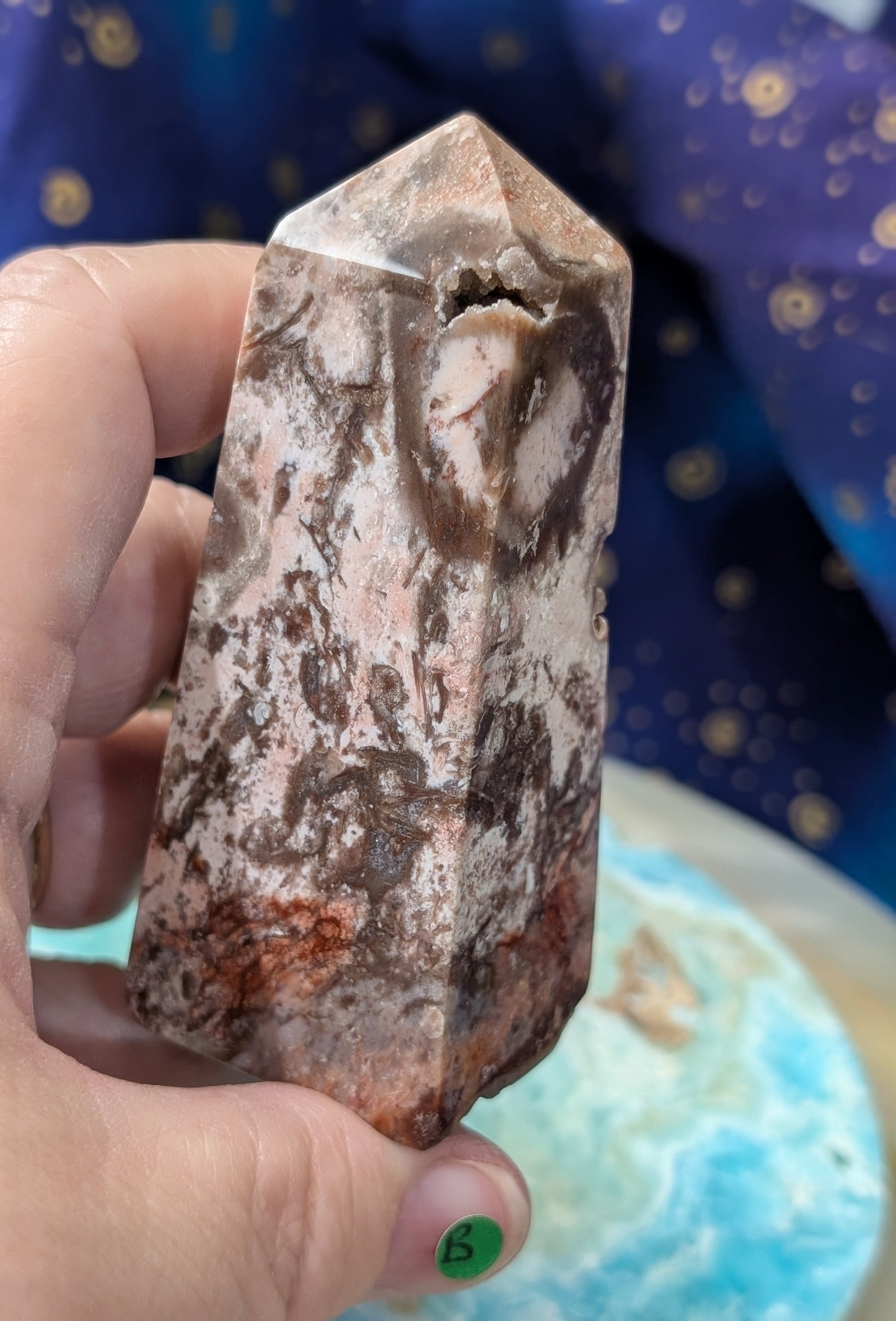 Natural Pink Chalcedony Tower