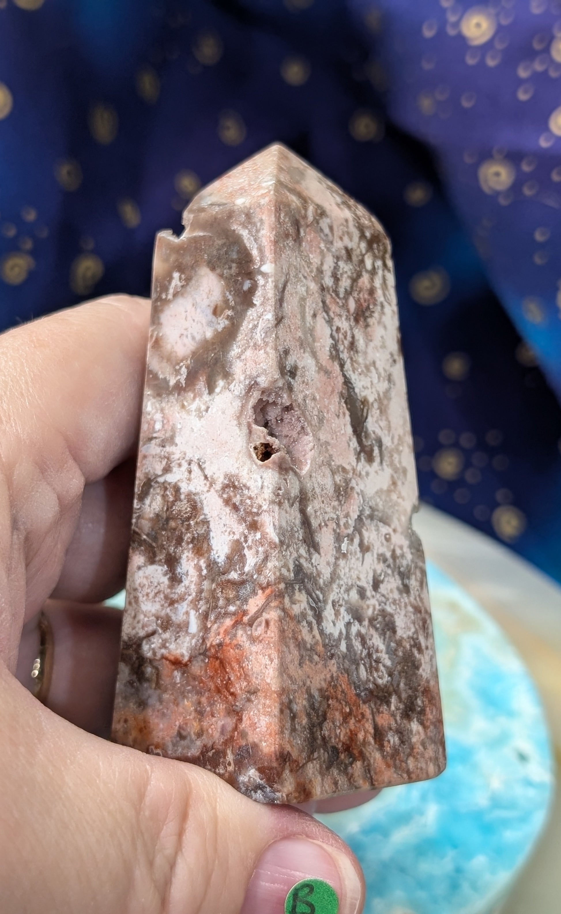 Natural Pink Chalcedony Tower