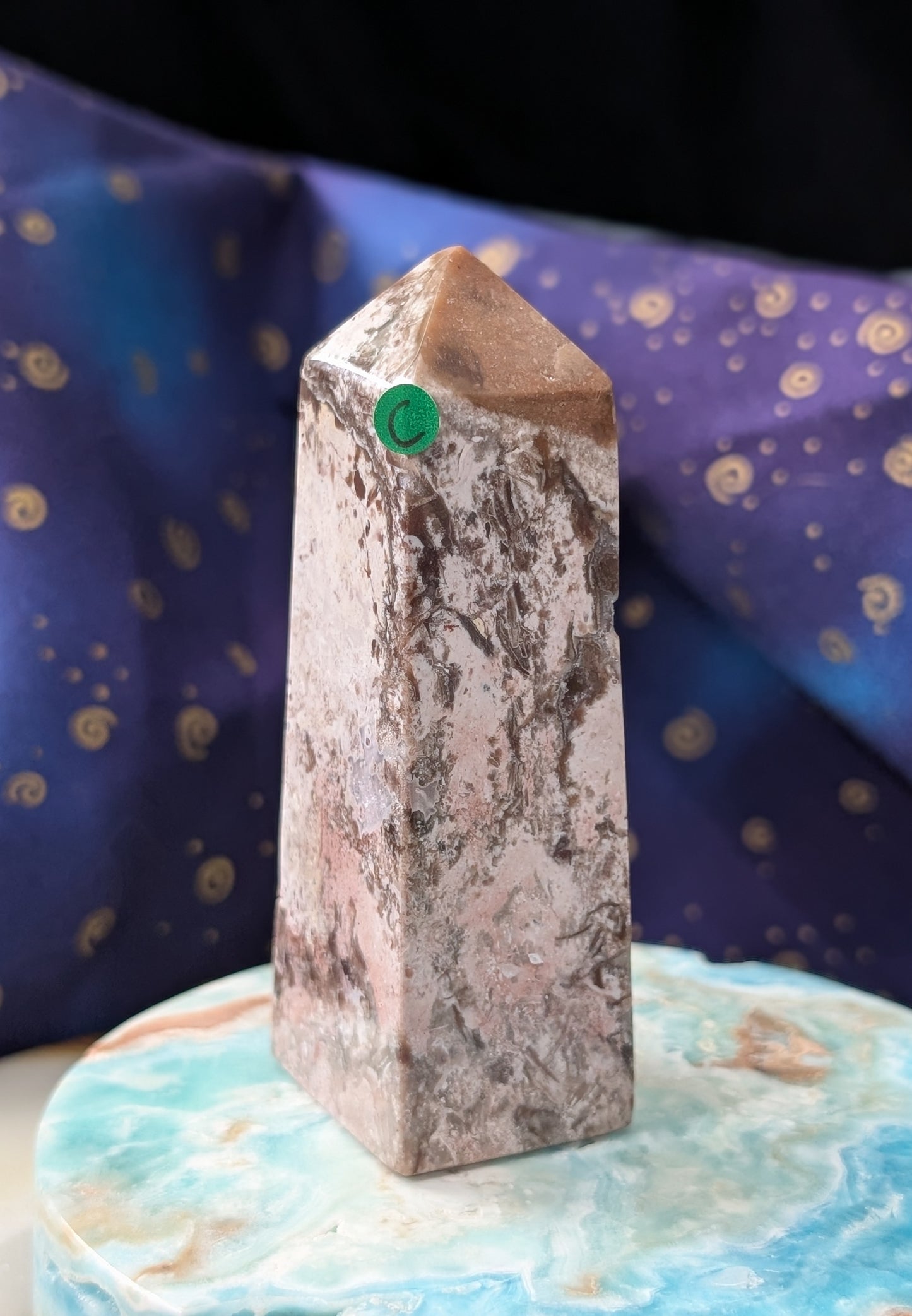 Natural Pink Chalcedony Tower