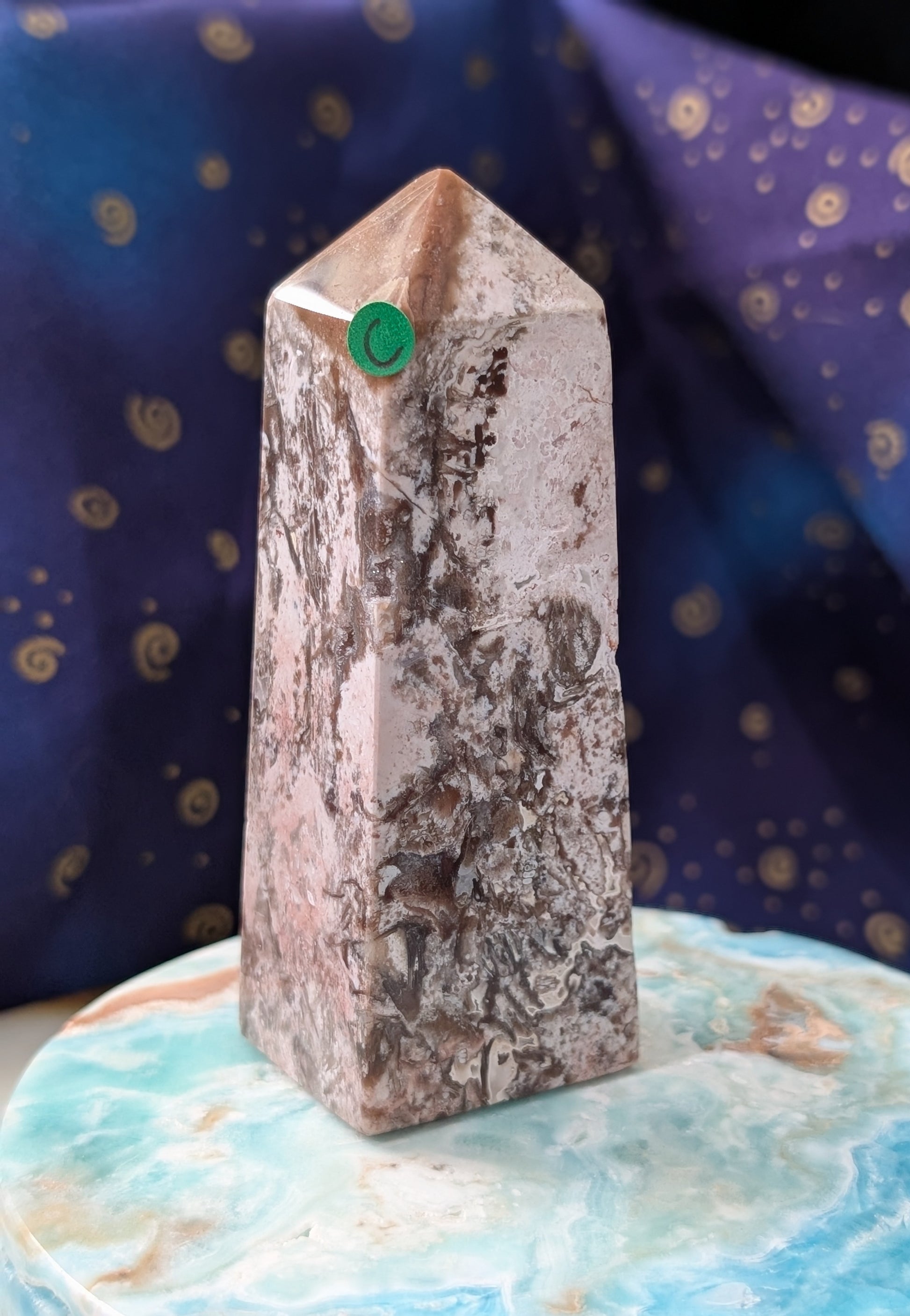 Natural Pink Chalcedony Tower