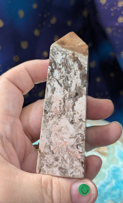 Natural Pink Chalcedony Tower