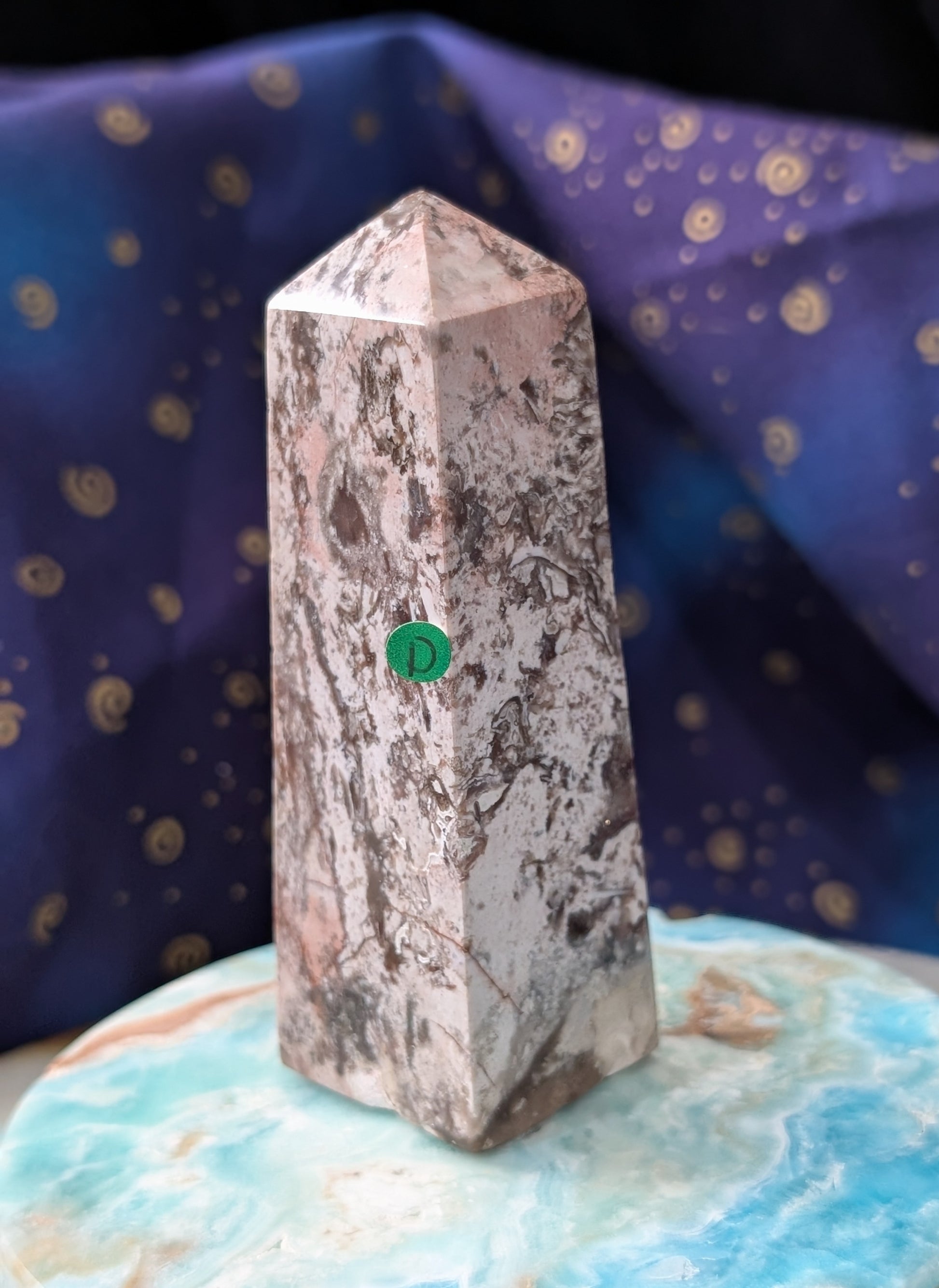 Natural Pink Chalcedony Tower