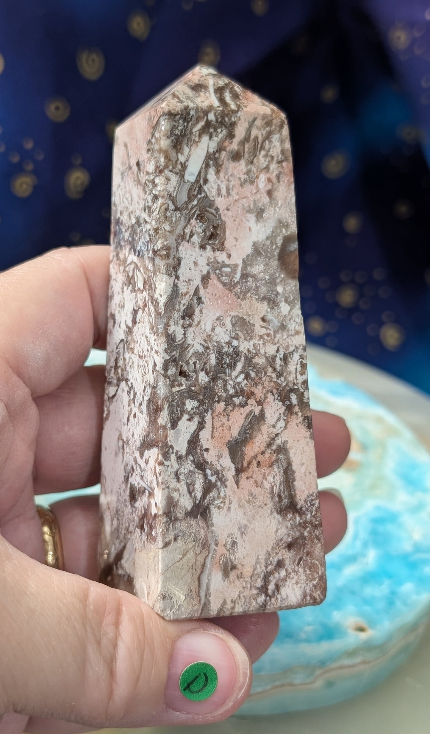 Natural Pink Chalcedony Tower