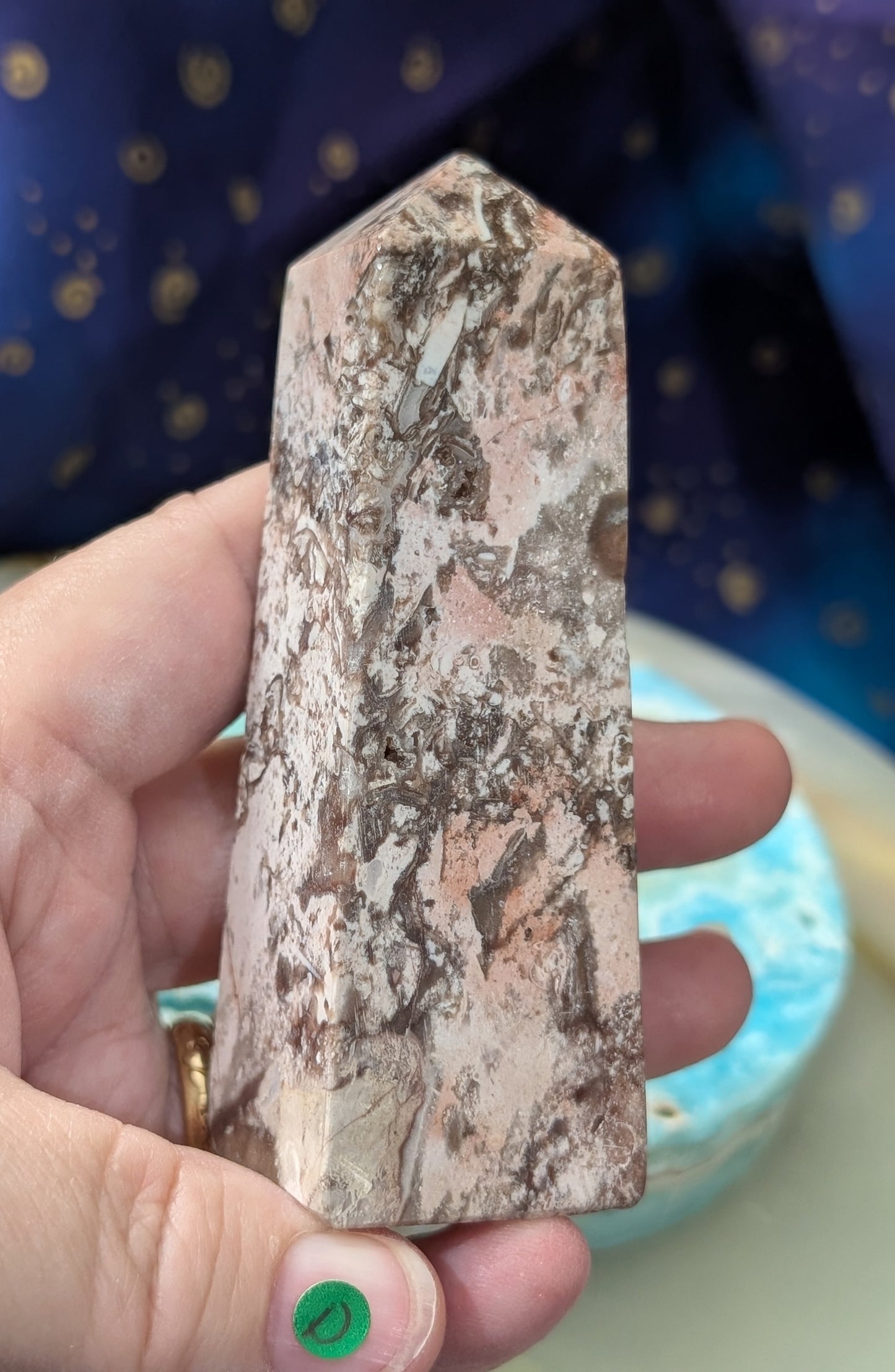 Natural Pink Chalcedony Tower