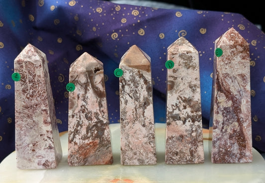 Natural Pink Chalcedony Towers