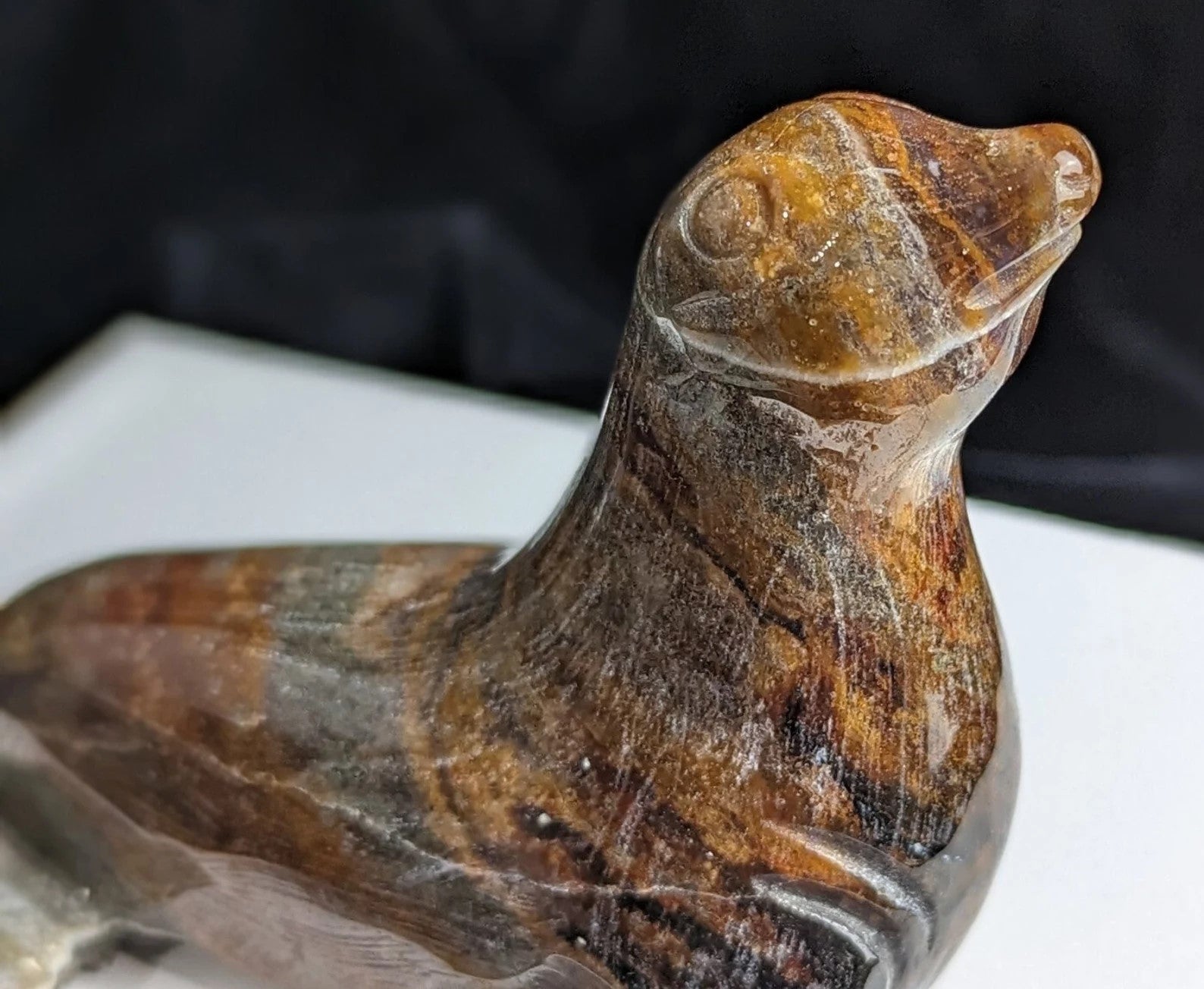 Ocean Jasper Seal Figurine