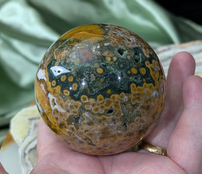 Ocean Jasper Sphere with Druzy Pockets