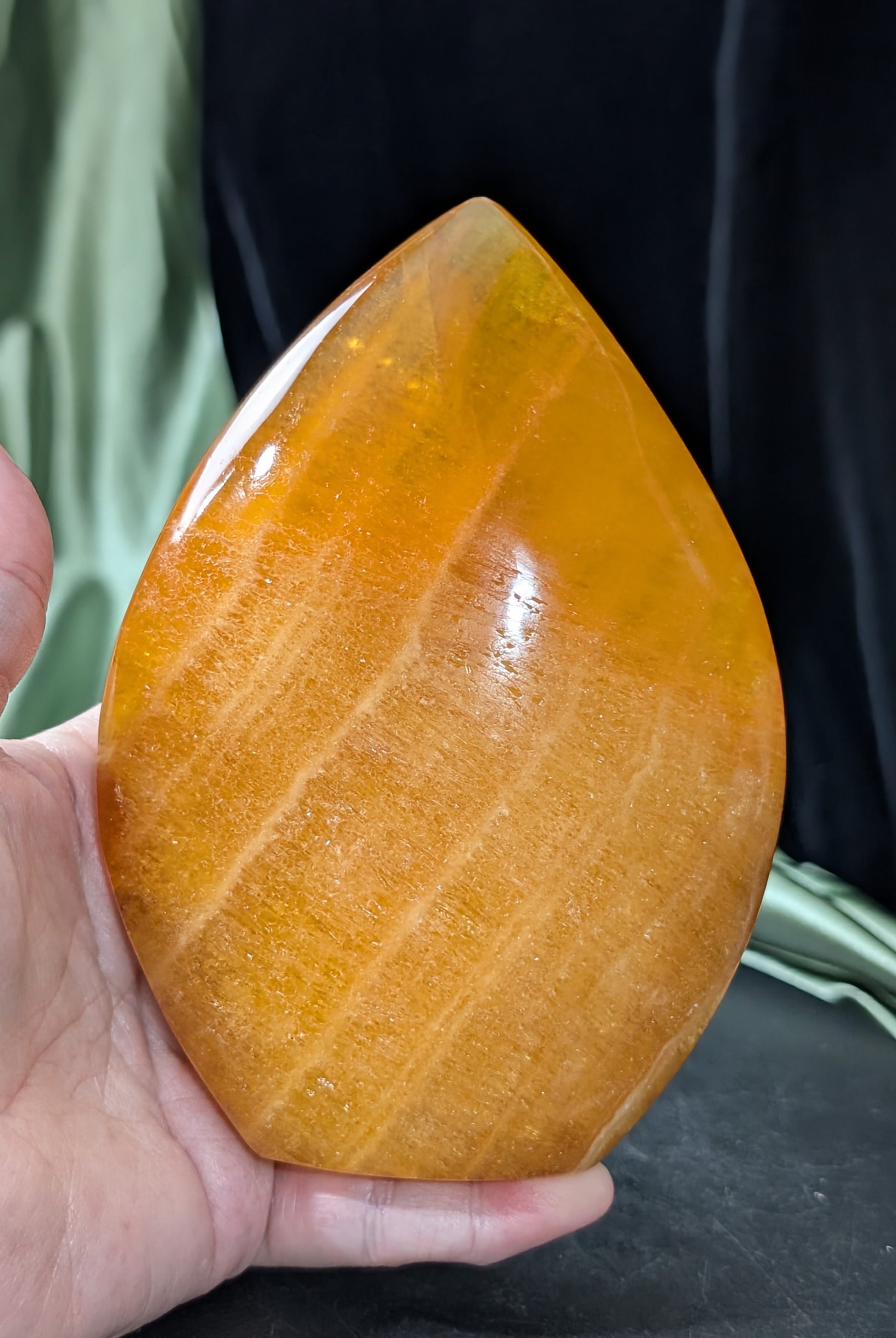 Orange Calcite Freeform Flame 1J