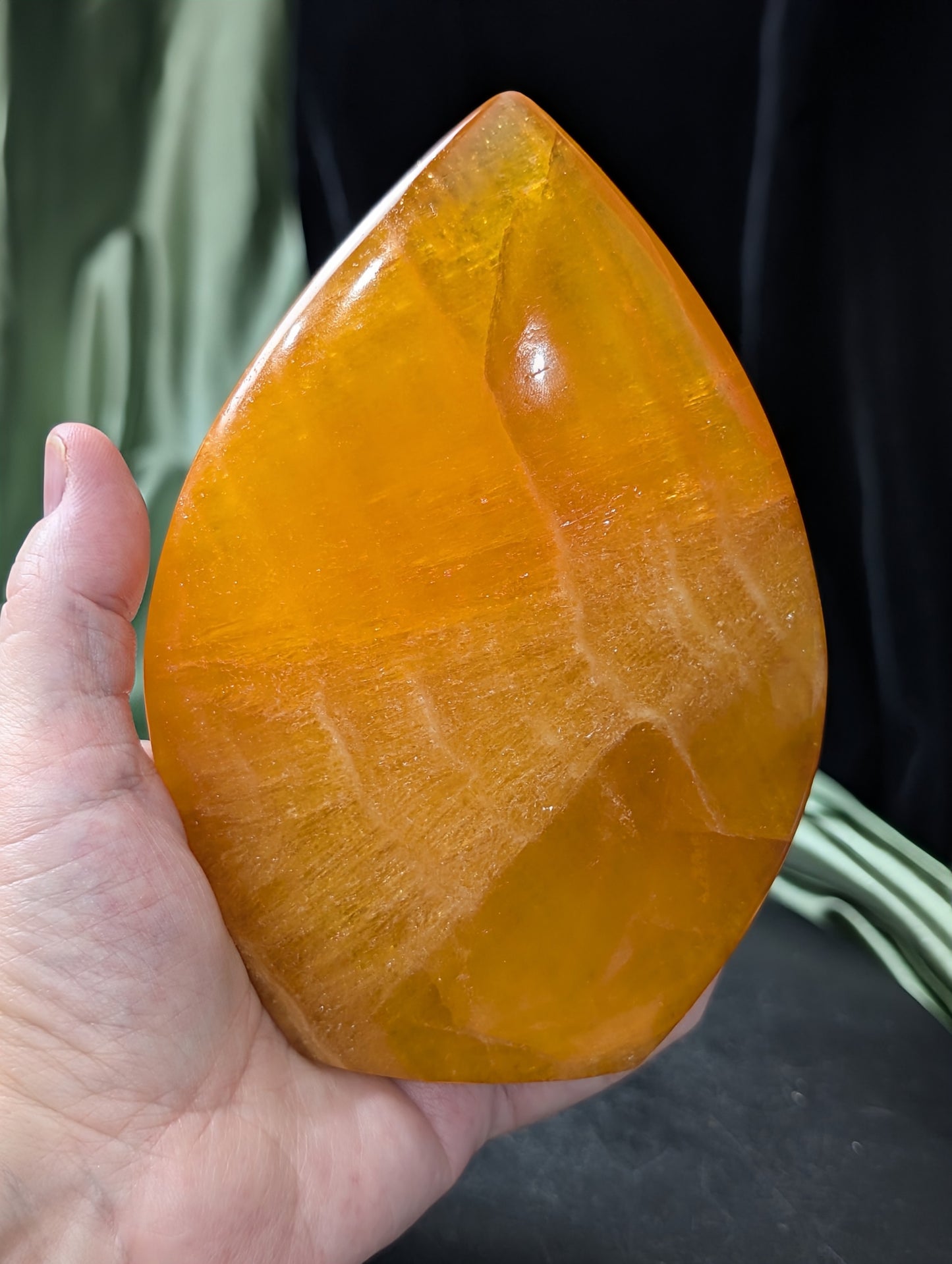Orange Calcite Freeform Flame 1L