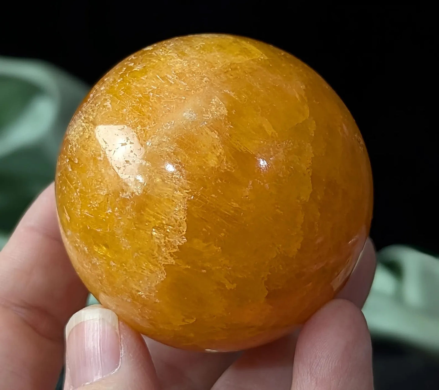 Gemmy Orange Calcite Sphere