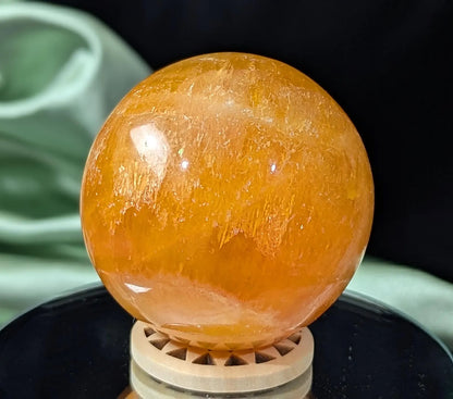 Gemmy Orange Calcite Sphere