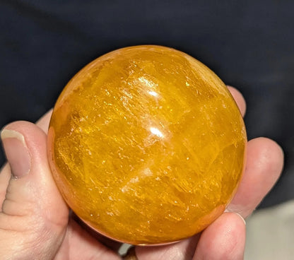 Gemmy Orange Calcite Sphere