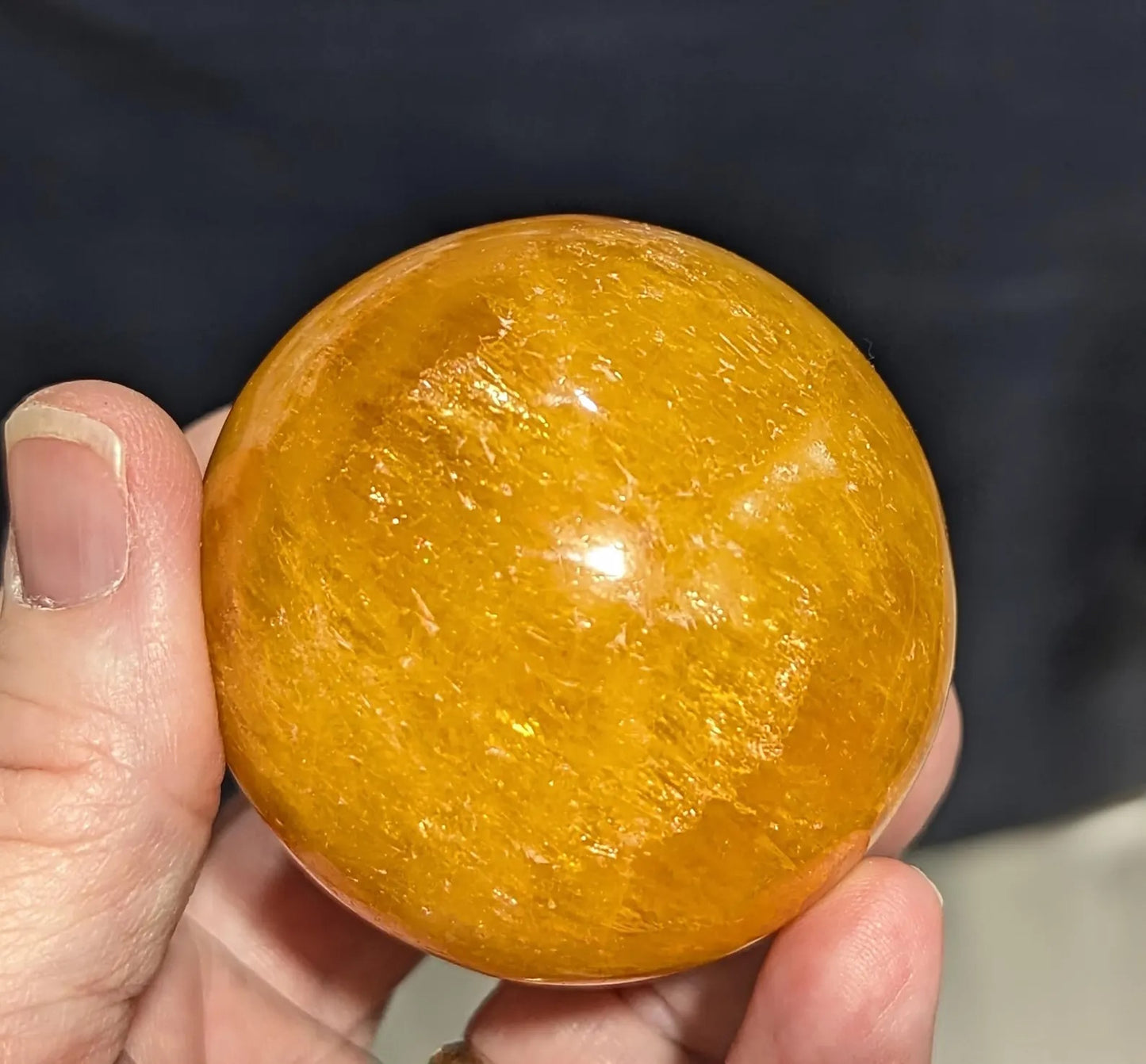 Gemmy Orange Calcite Sphere
