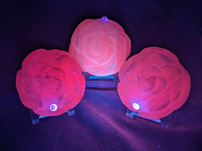 Pink Mangano Calcite Roses ~ UV reactive