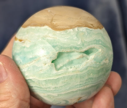 Blue Aragonite and Smithsonite Sphere