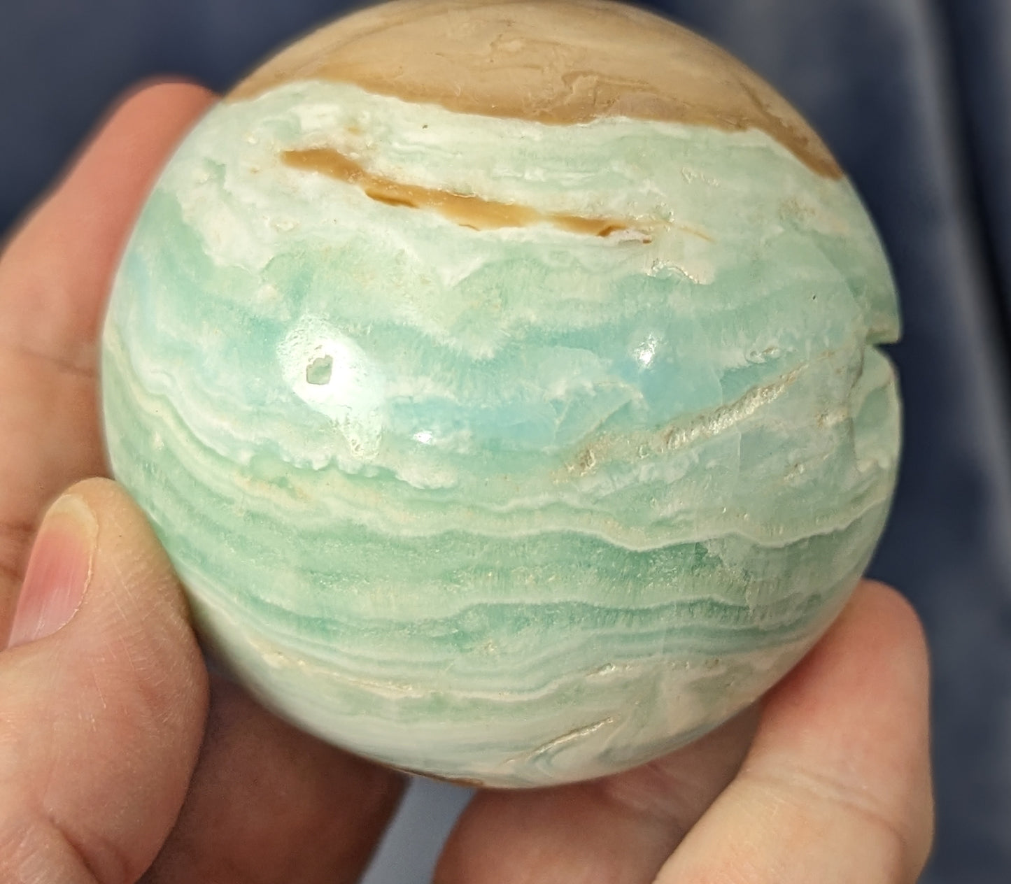 Blue Aragonite and Smithsonite Sphere