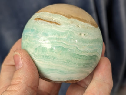 Blue Aragonite and Smithsonite Sphere