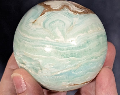 Blue Aragonite and Smithsonite Sphere