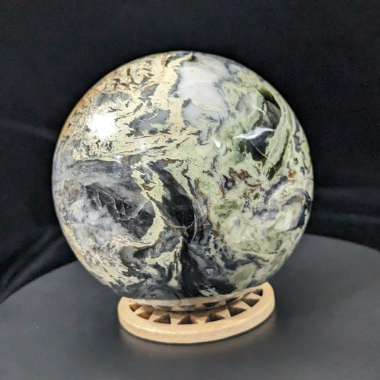 Rare Patterned Serpentine Sphere from Pakistan