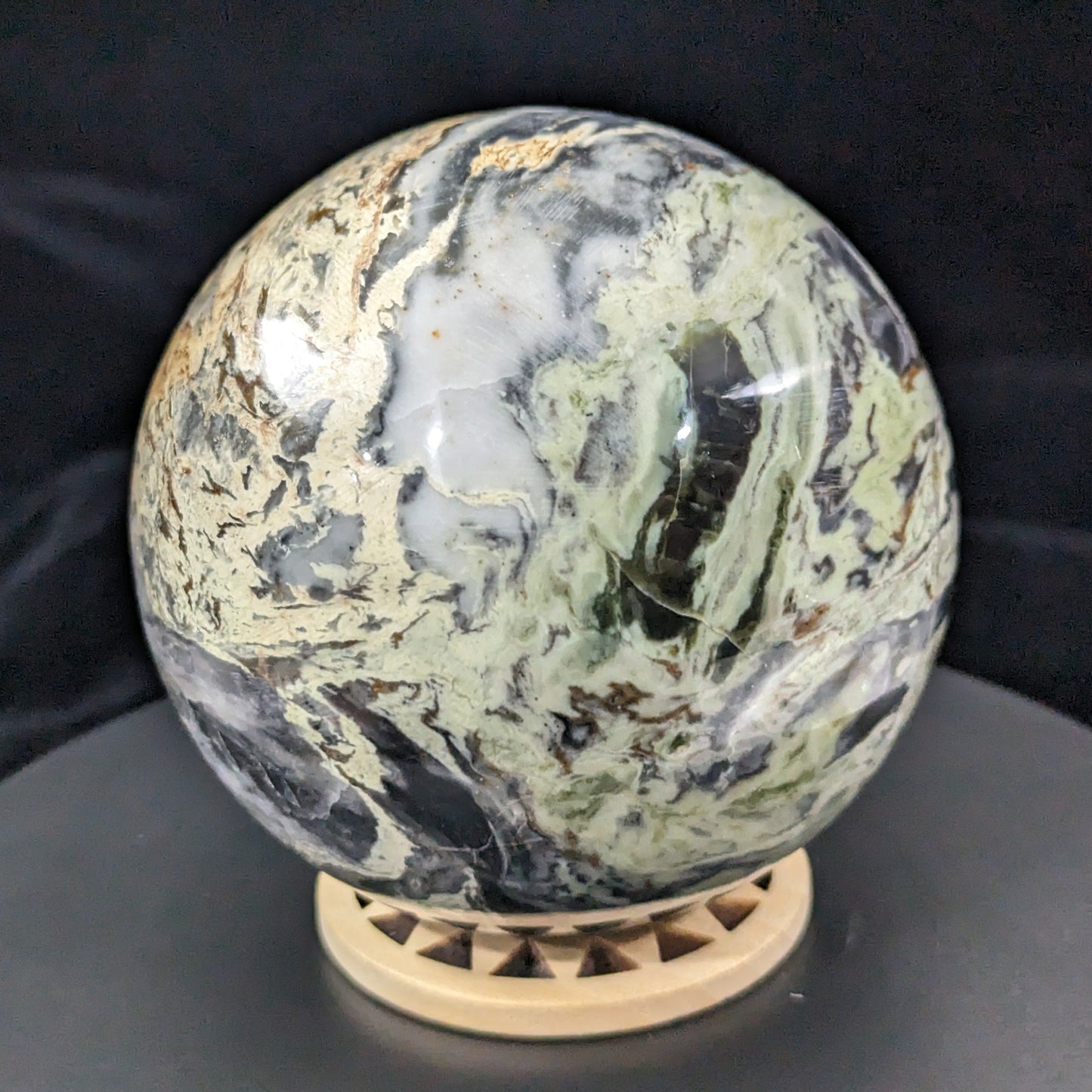 Rare Patterned Serpentine Sphere from Pakistan