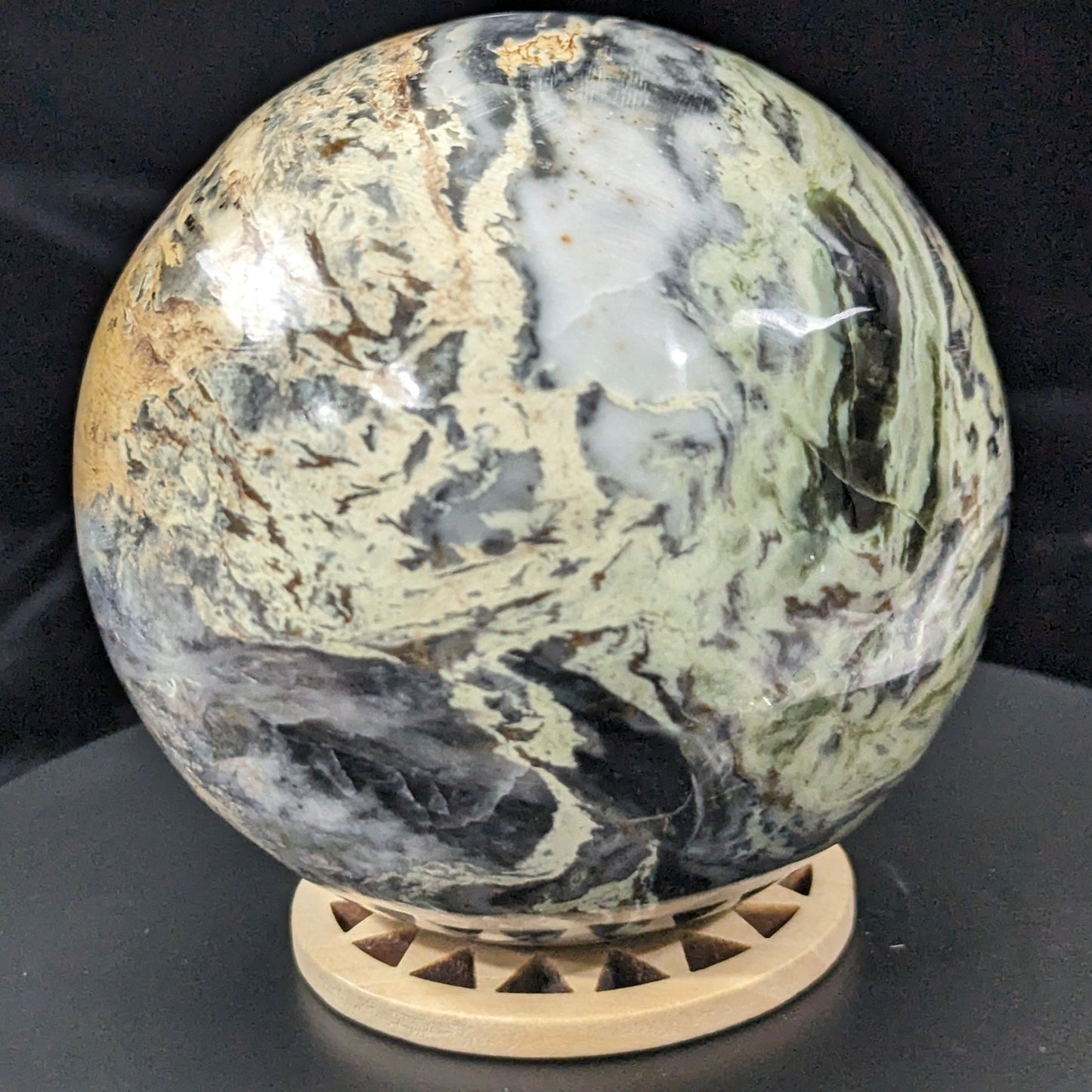 Rare Patterned Serpentine Sphere from Pakistan