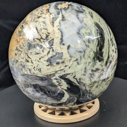 Rare Patterned Serpentine Sphere from Pakistan