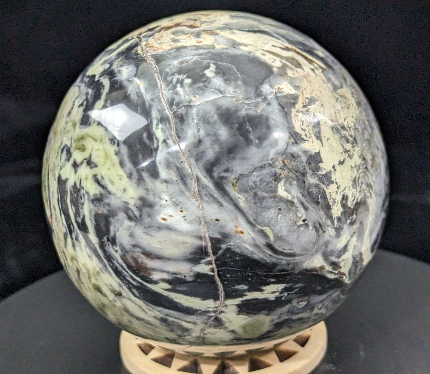 Rare Patterned Serpentine Sphere from Pakistan