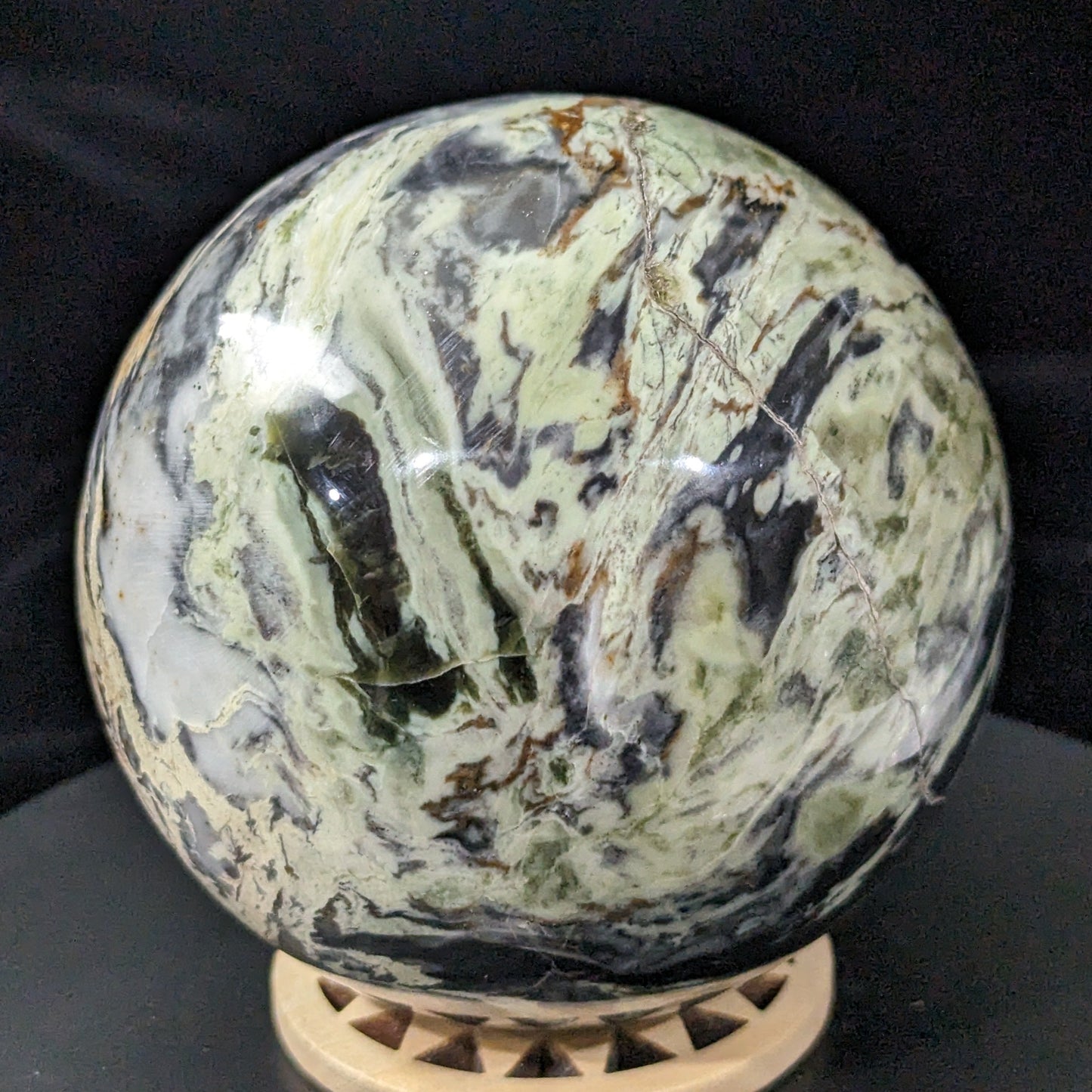 Rare Patterned Serpentine Sphere from Pakistan