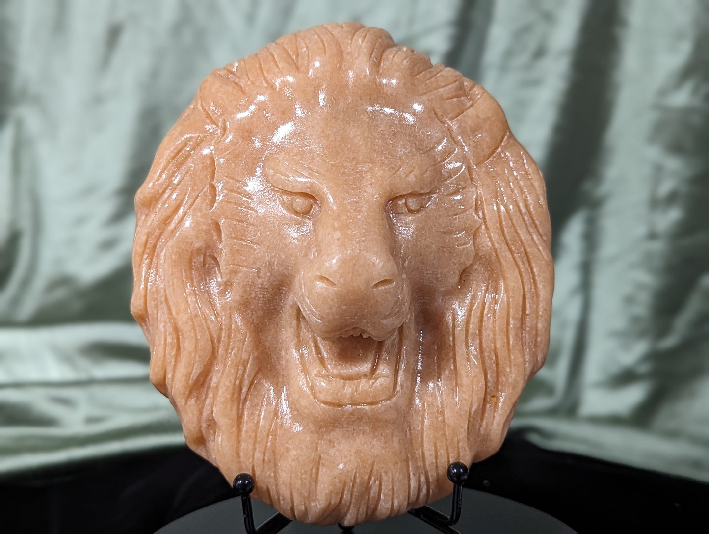 Sunstone Lion Head Carving