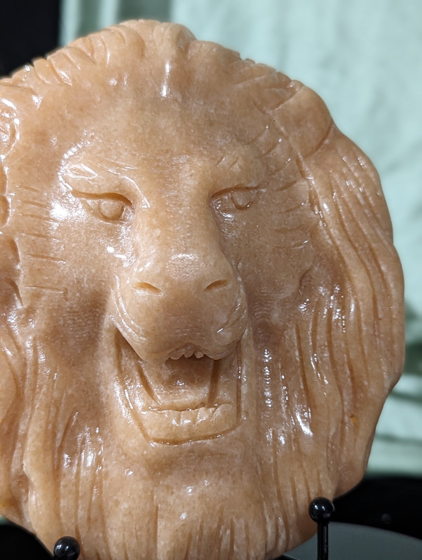 Sunstone Lion Head Carving