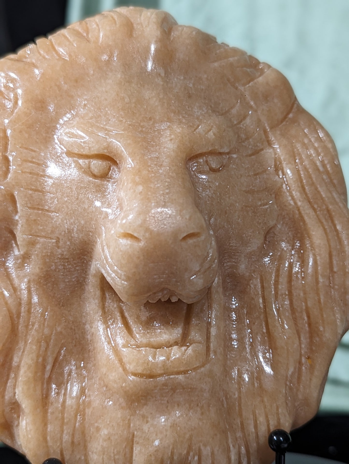 Sunstone Lion Head Carving