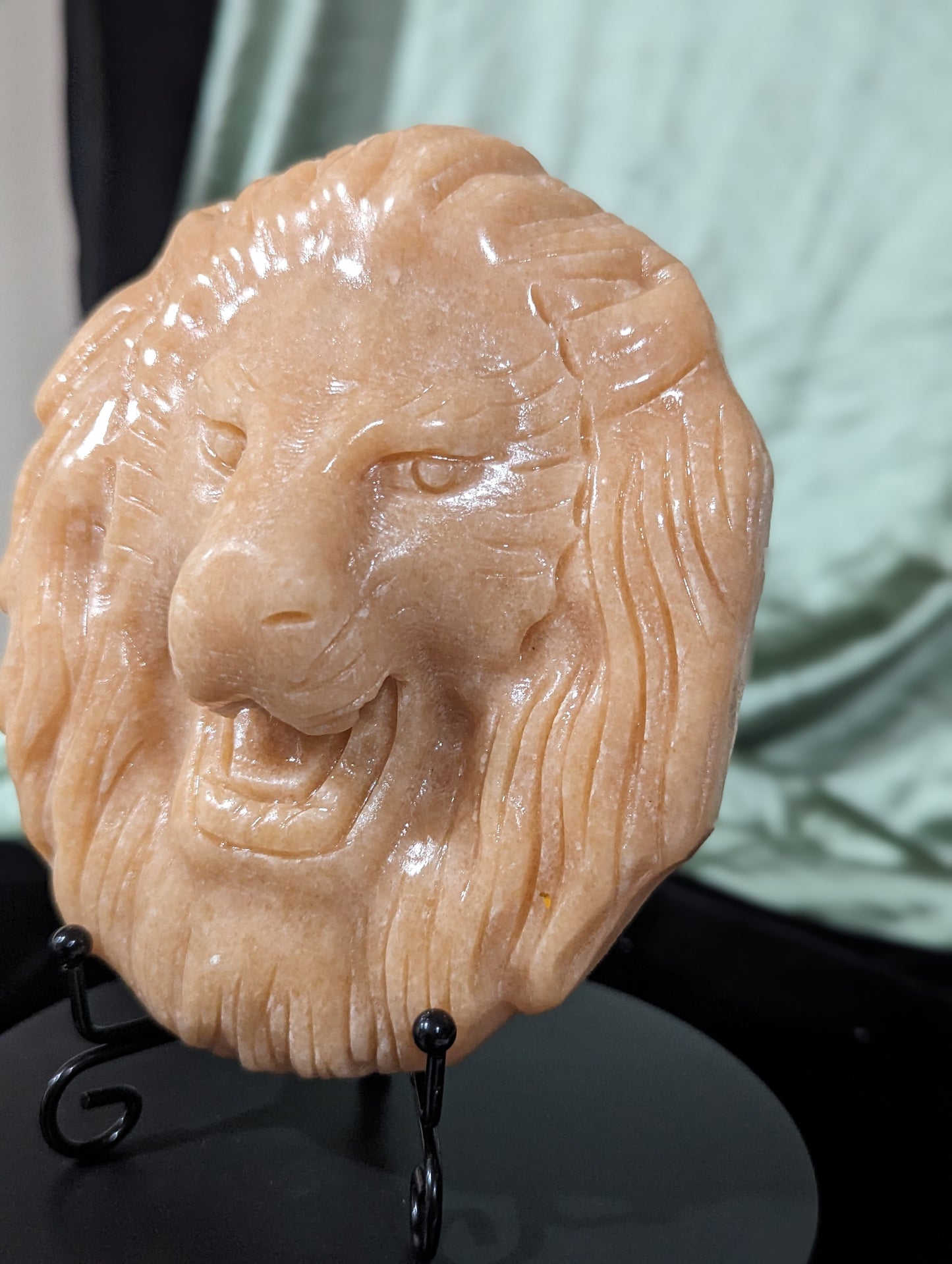 Sunstone Lion Head Carving