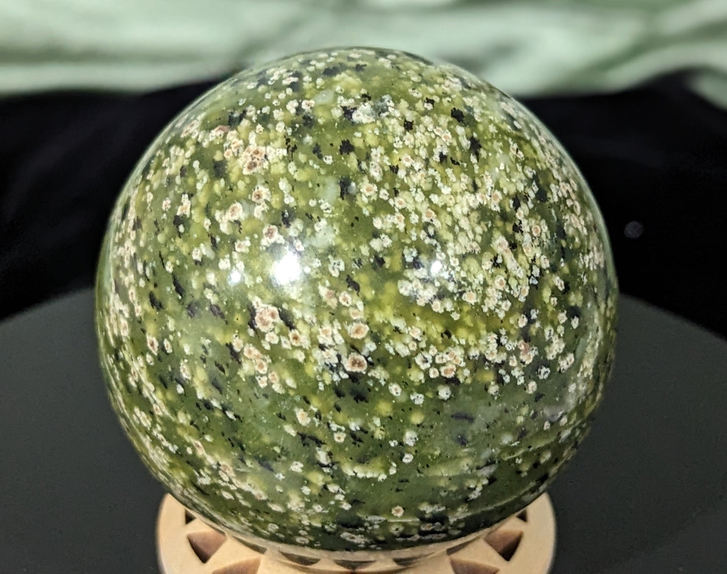 Spotted Serpentine Crystal Sphere