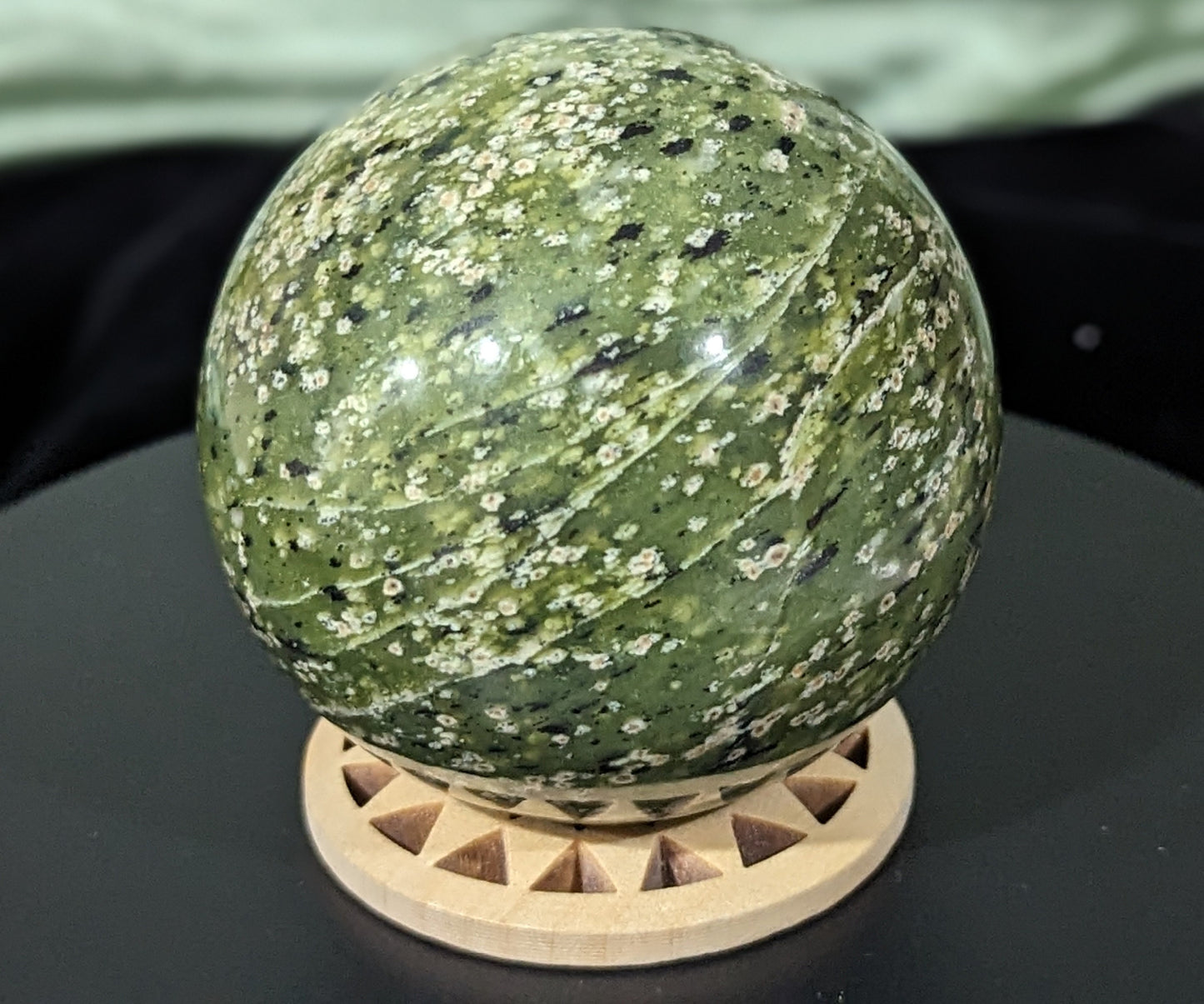 Spotted Serpentine Crystal Sphere