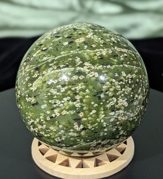 Spotted Serpentine Crystal Sphere