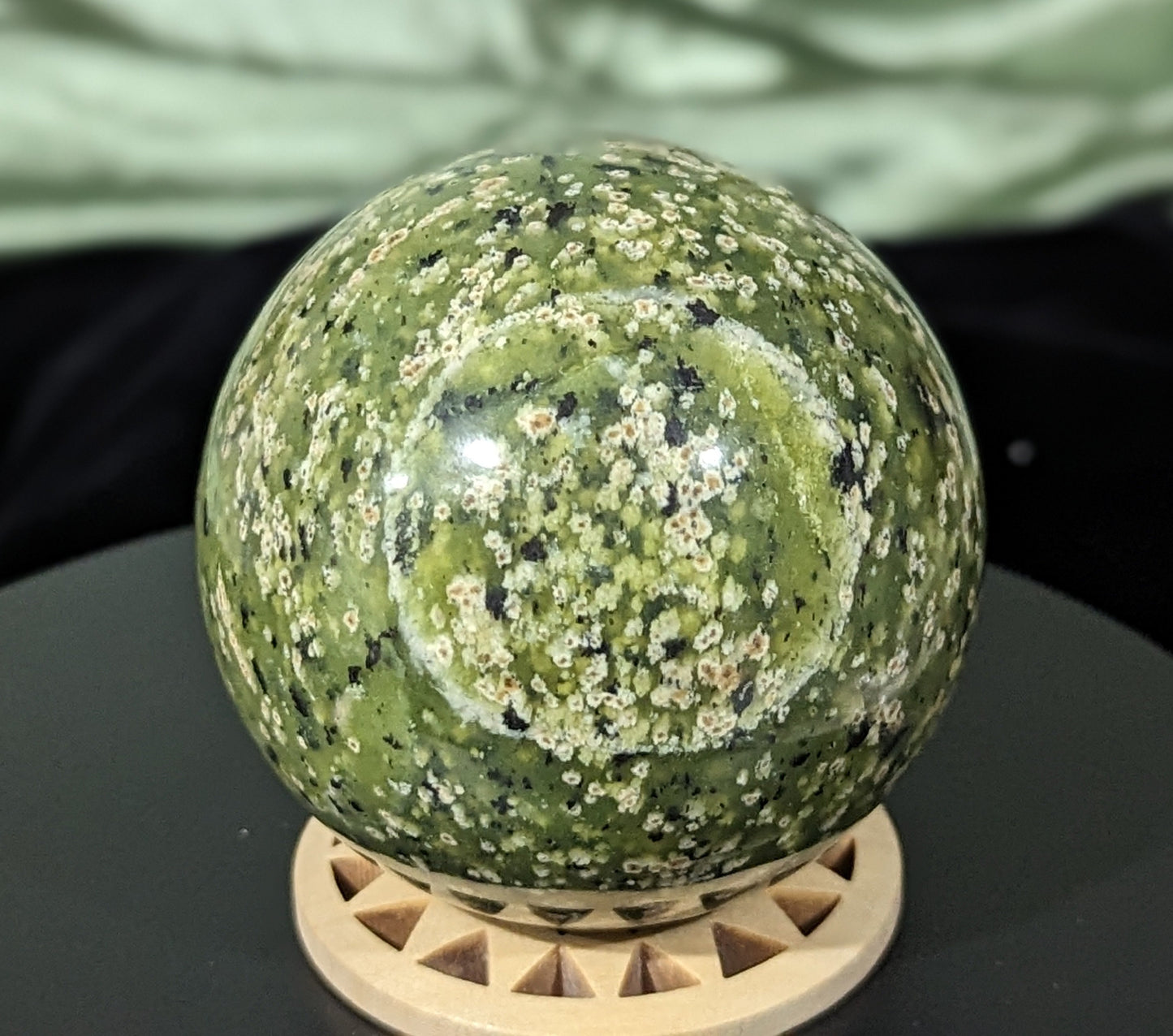 Spotted Serpentine Crystal Sphere