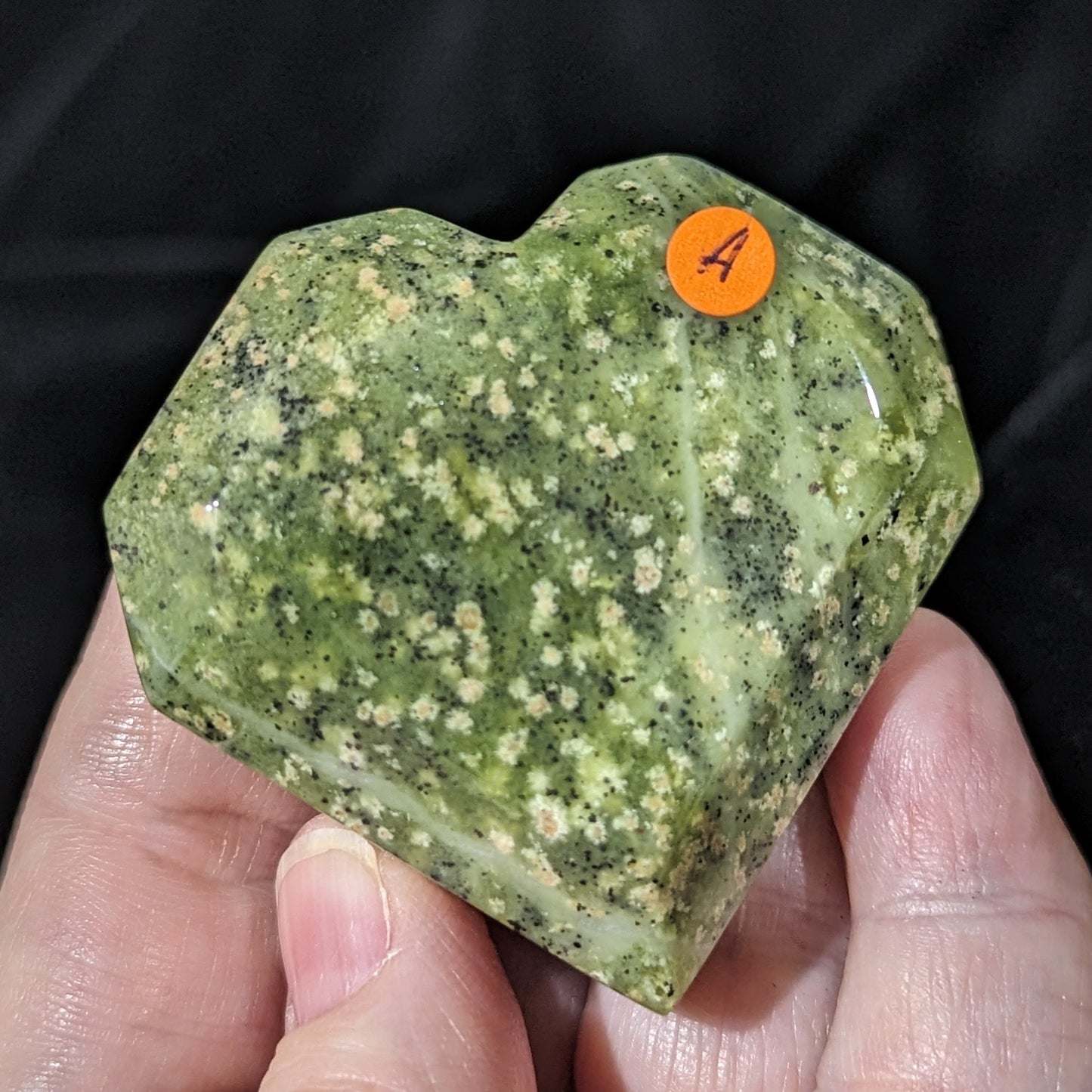 Rare Spotted Serpentine Hearts - Serpentine Faceted Hearts