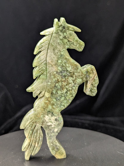 Crystal Jumping Horse Figurines~ Onyx ~ Peach Calcite ~Strawberry Jasper ~ Green Aventurine