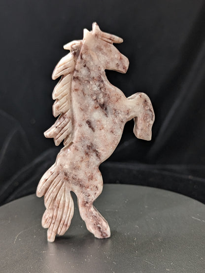 Crystal Jumping Horse Figurines~ Onyx ~ Peach Calcite ~Strawberry Jasper ~ Green Aventurine