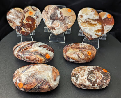 Fire Agate Hearts And Palms ~ Fire Agate Palm Stones