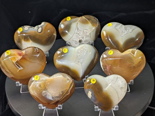 Honey Agate Hearts from Indonesia