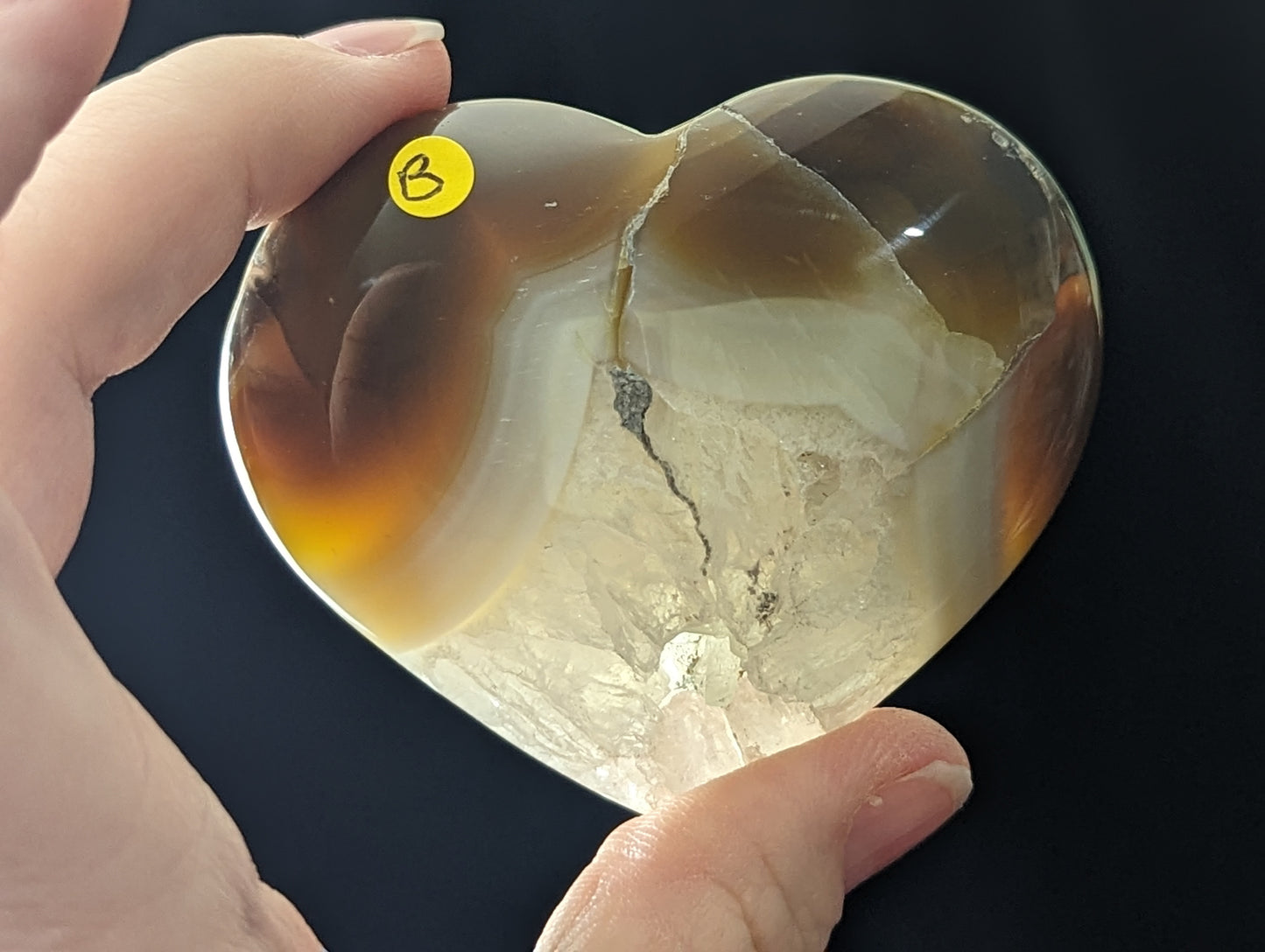 Honey Agate Hearts from Indonesia