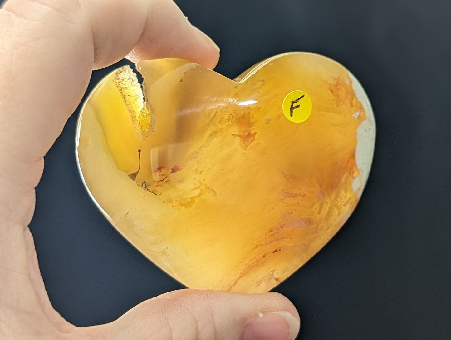 Honey Agate Hearts from Indonesia