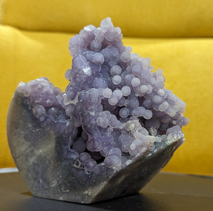 High Quality Lavender and Green Grape Agate Specimen with Polished Bottom Freeform