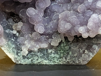 High Quality Lavender and Green Grape Agate Specimen with Polished Bottom Freeform