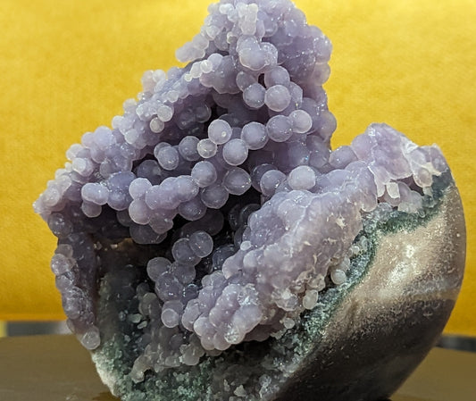 High Quality Lavender and Green Grape Agate Specimen with Polished Bottom Freeform