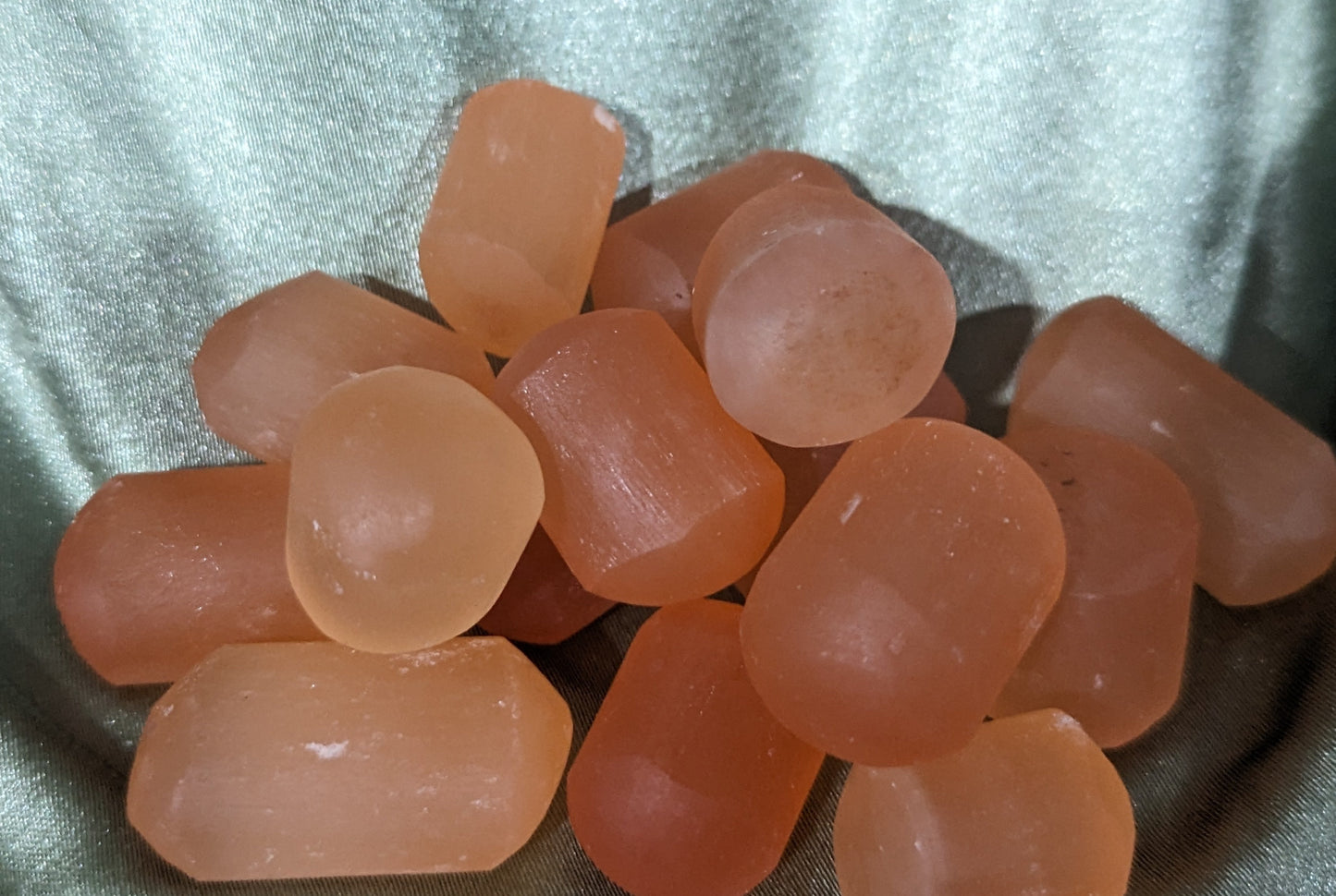 Natural Orange Selenite Crystal Tumbles