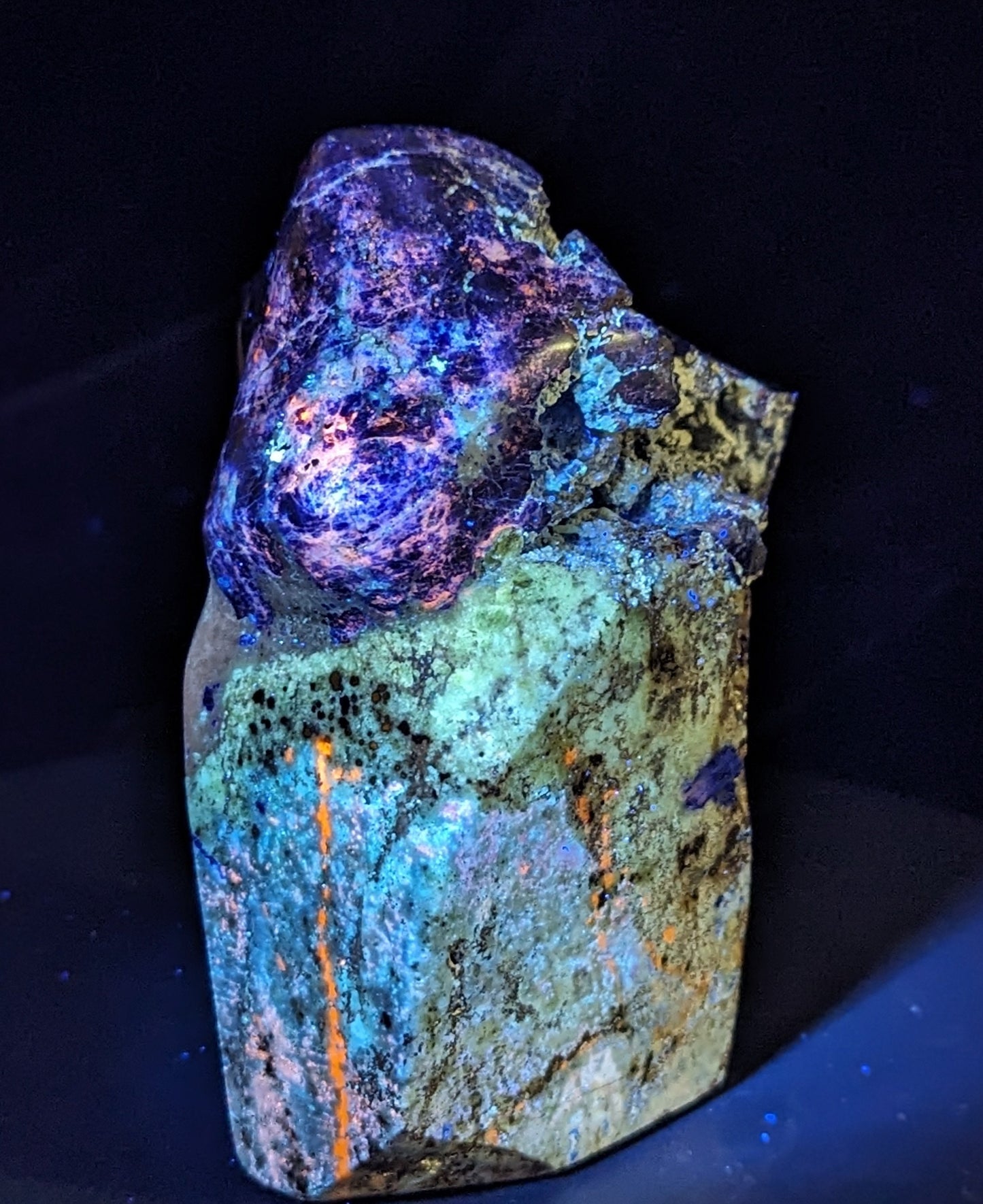 Lazurite and Afghanite in Matrix Freeform ~ UV Reactive Mineral Specimen