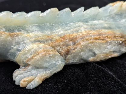 Large Blue Onyx Iguana Figurine ~ Lumerian Aquatine Calcite Iguana